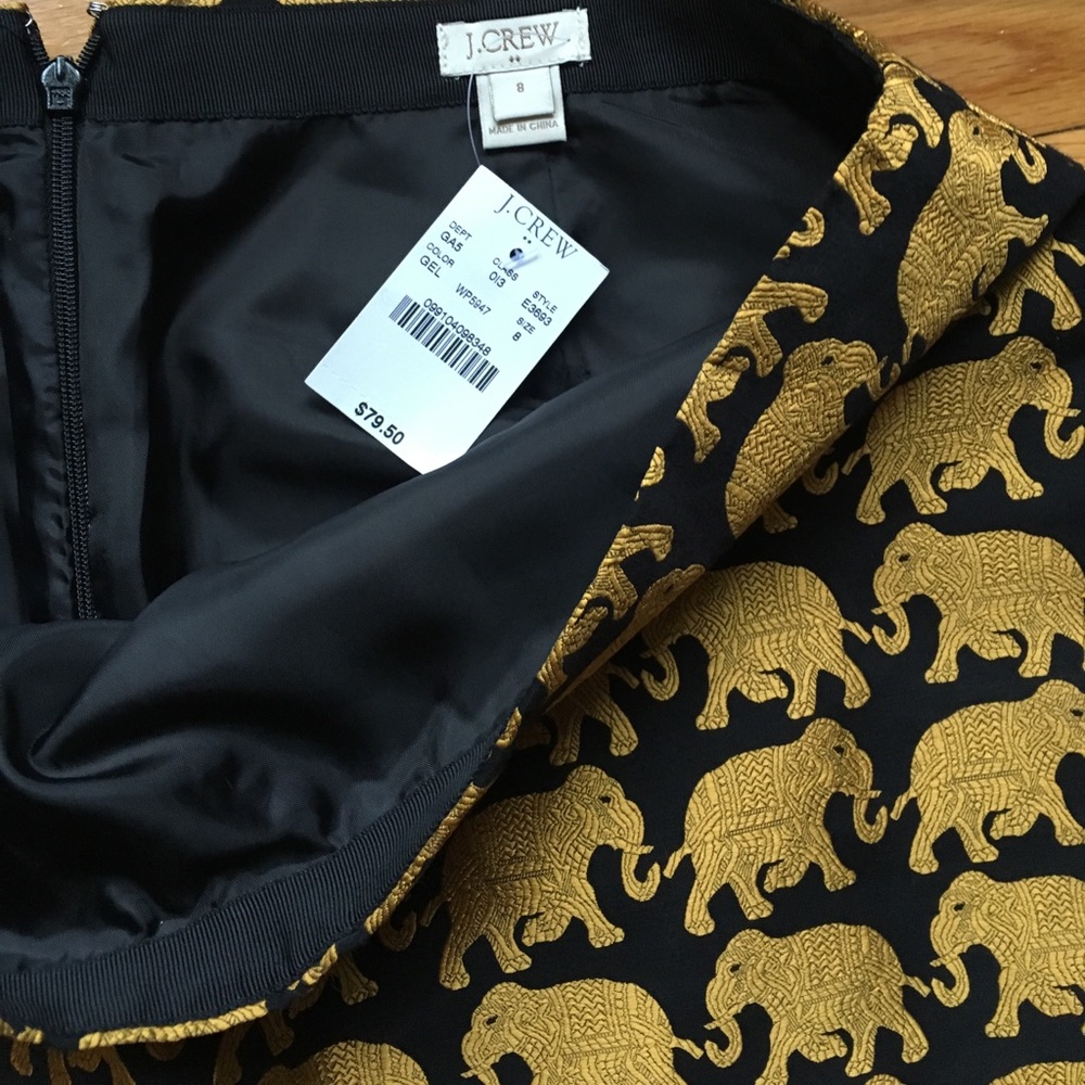 J. Crew jacquard elephant skirt SIZE 8 - Picture 6 of 7