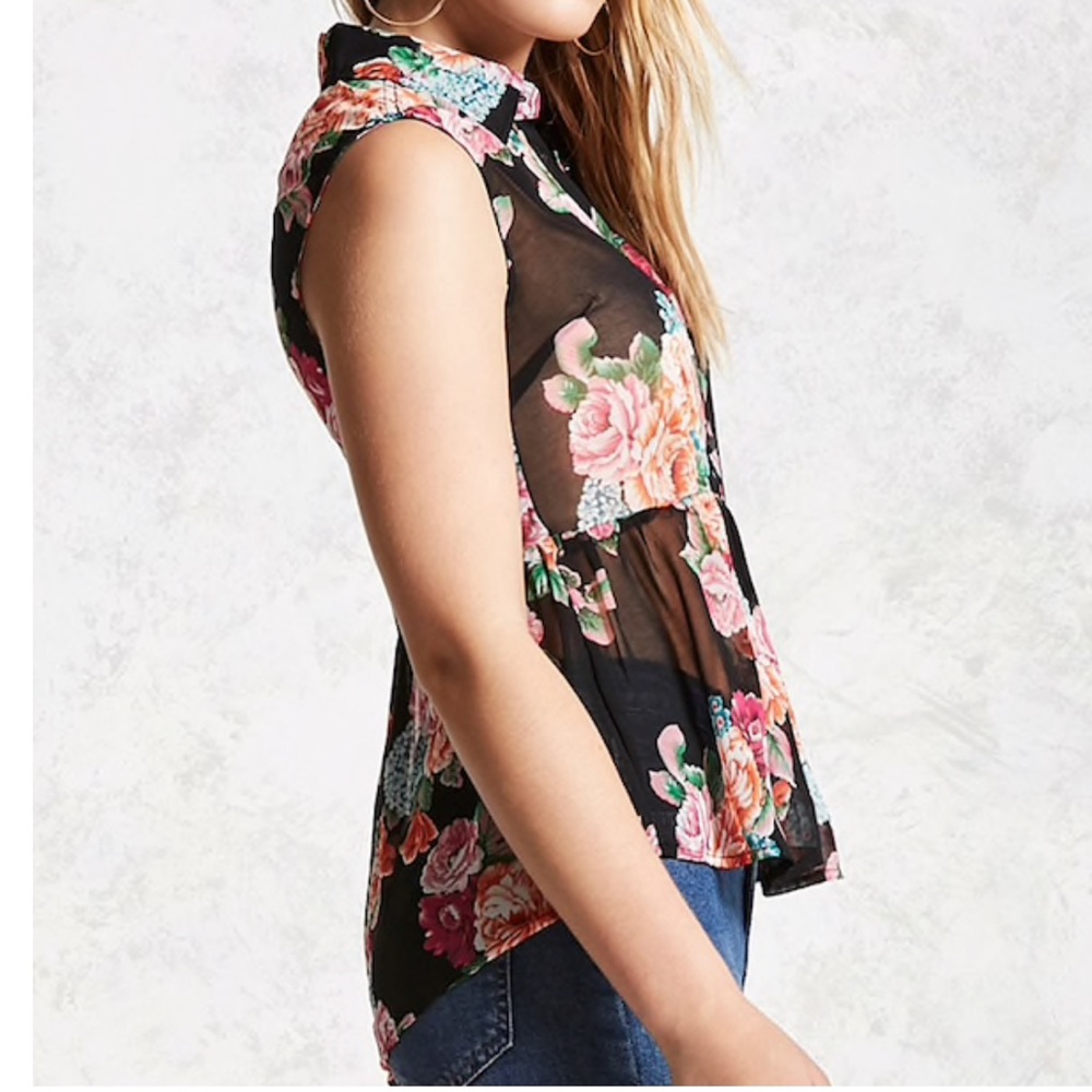 Semi-Sheer Floral Shirt