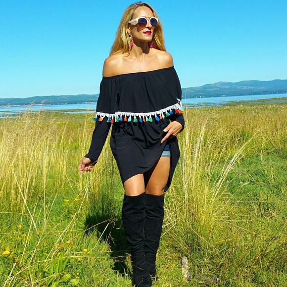 CURVE USA PLUS SIZE CURVY 🇺🇸 TASSEL TUNIC TOP - Picture 3 of 4