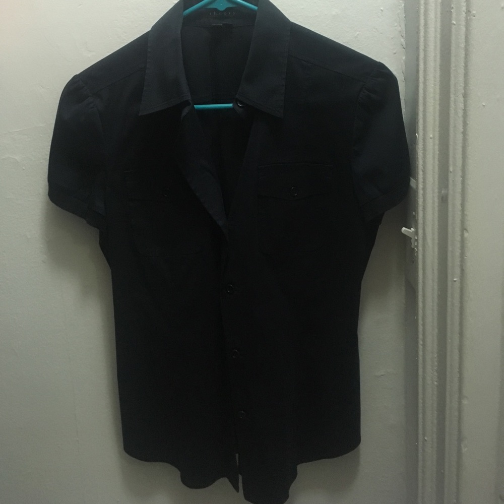 Theory button down in navy size small