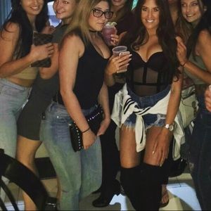 Sheer Bodysuit with Velvet Straps