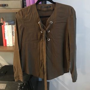 Zara dark green blouses