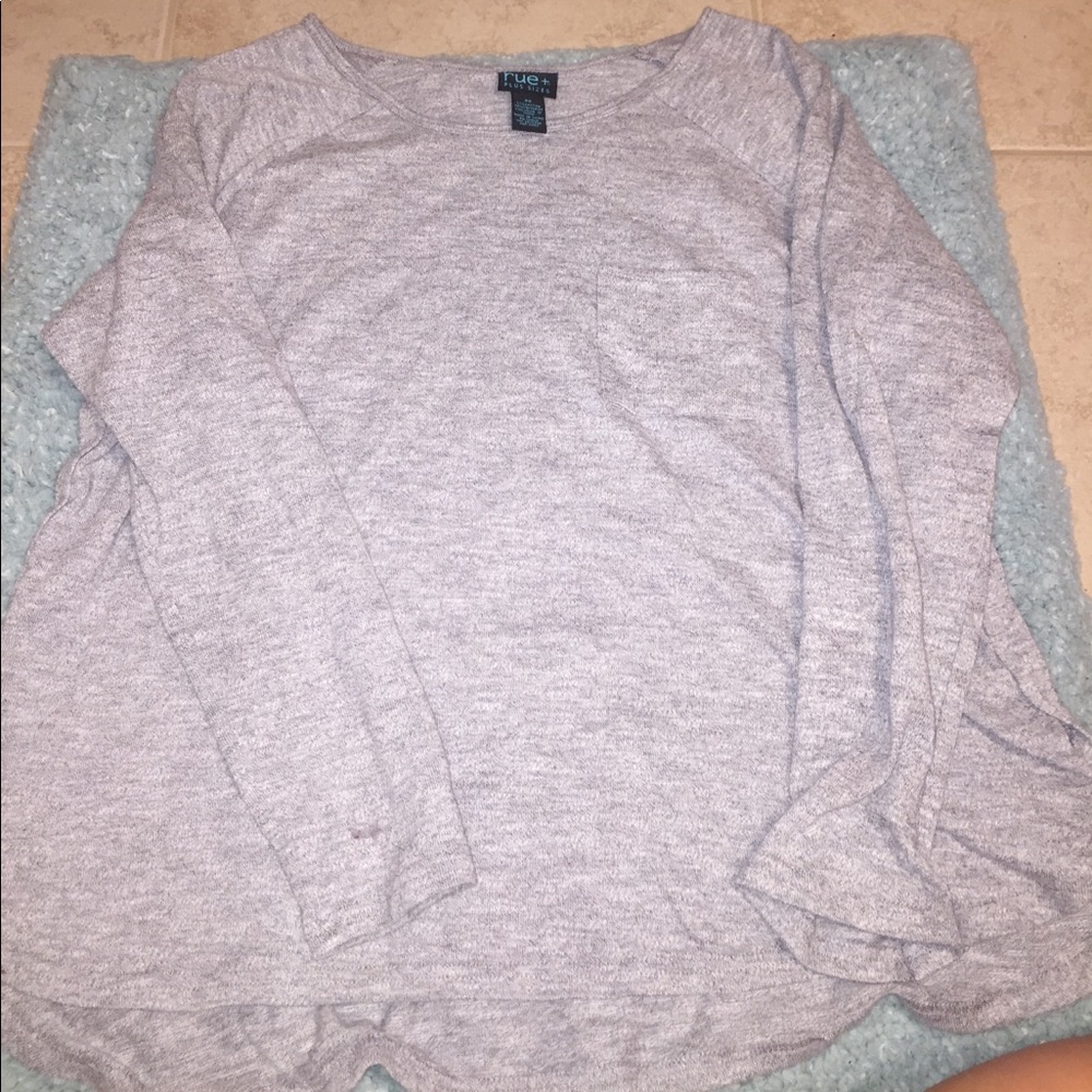 Grey scoop neck long sleeve