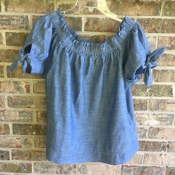 J. Crew Tops - J. Crew chambray off the shoulder top