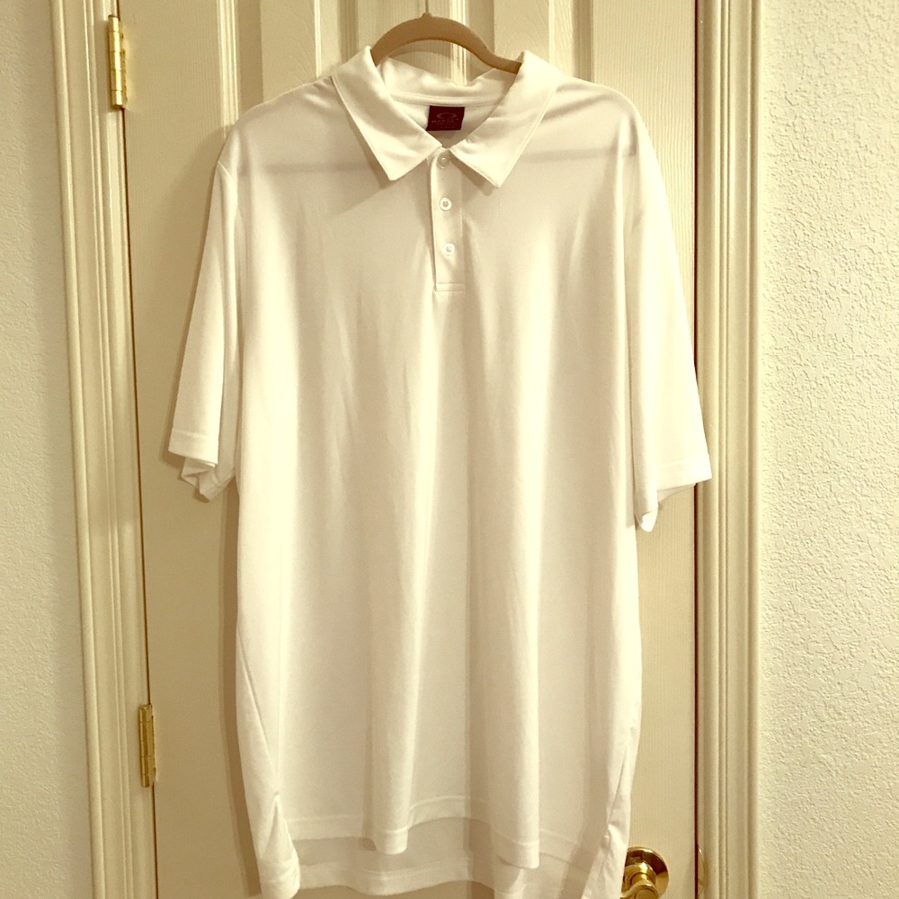 Oakley, white polo shirt
