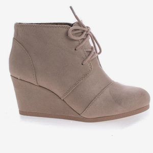 Lace-up Wedge Booties