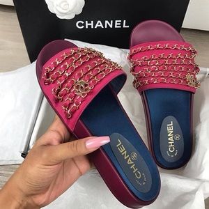 Brand new red Chanel mules very authentic