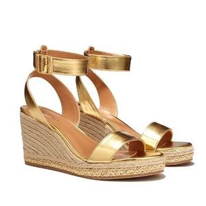 Lily Pultizer Gold Sandal Wedge Espidrilles