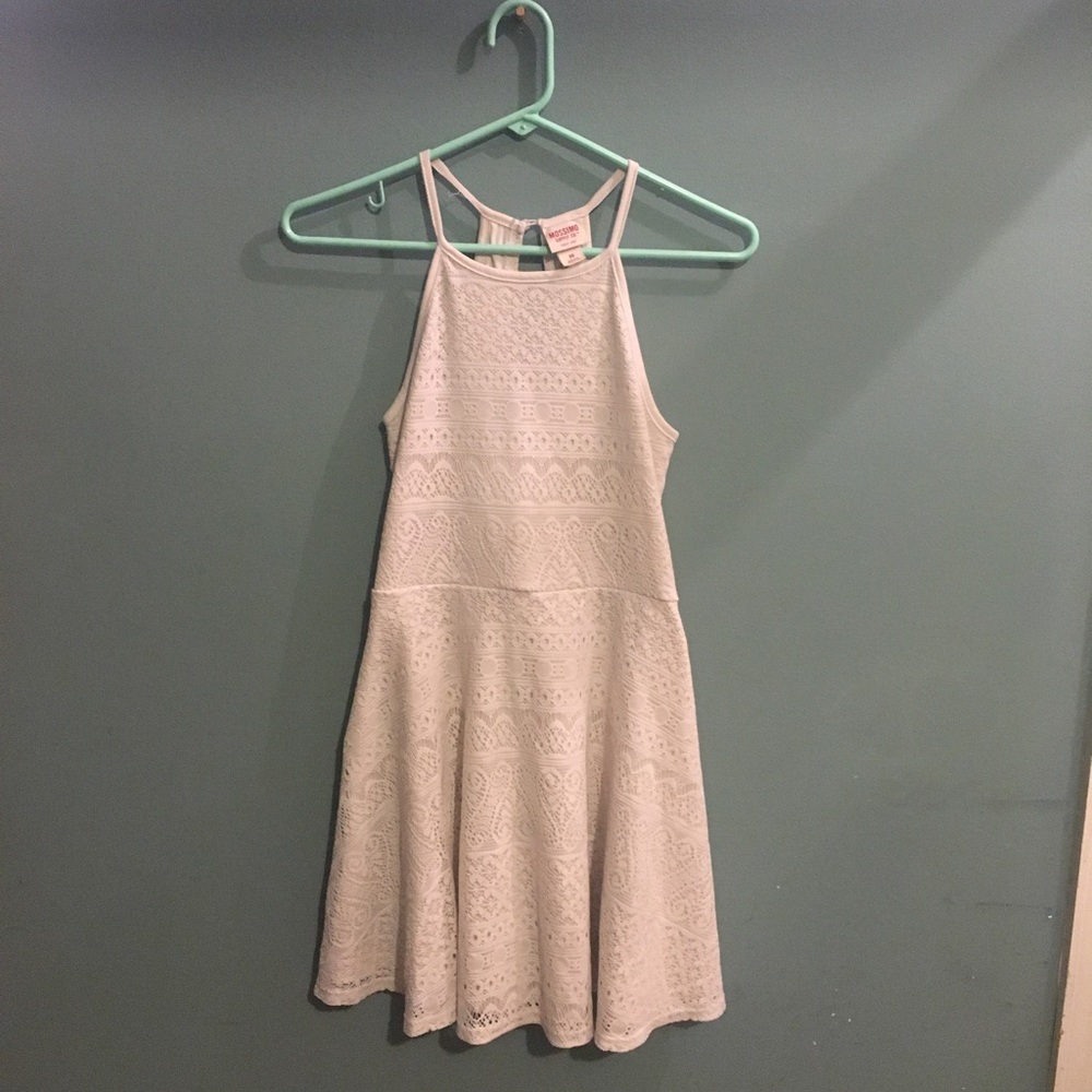 White Halter Lace Skater Dress Nwot
