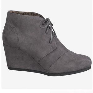 Lace-up Wedge Booties