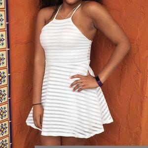 White skater dress
