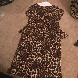 Peplum Leopard Print Dress