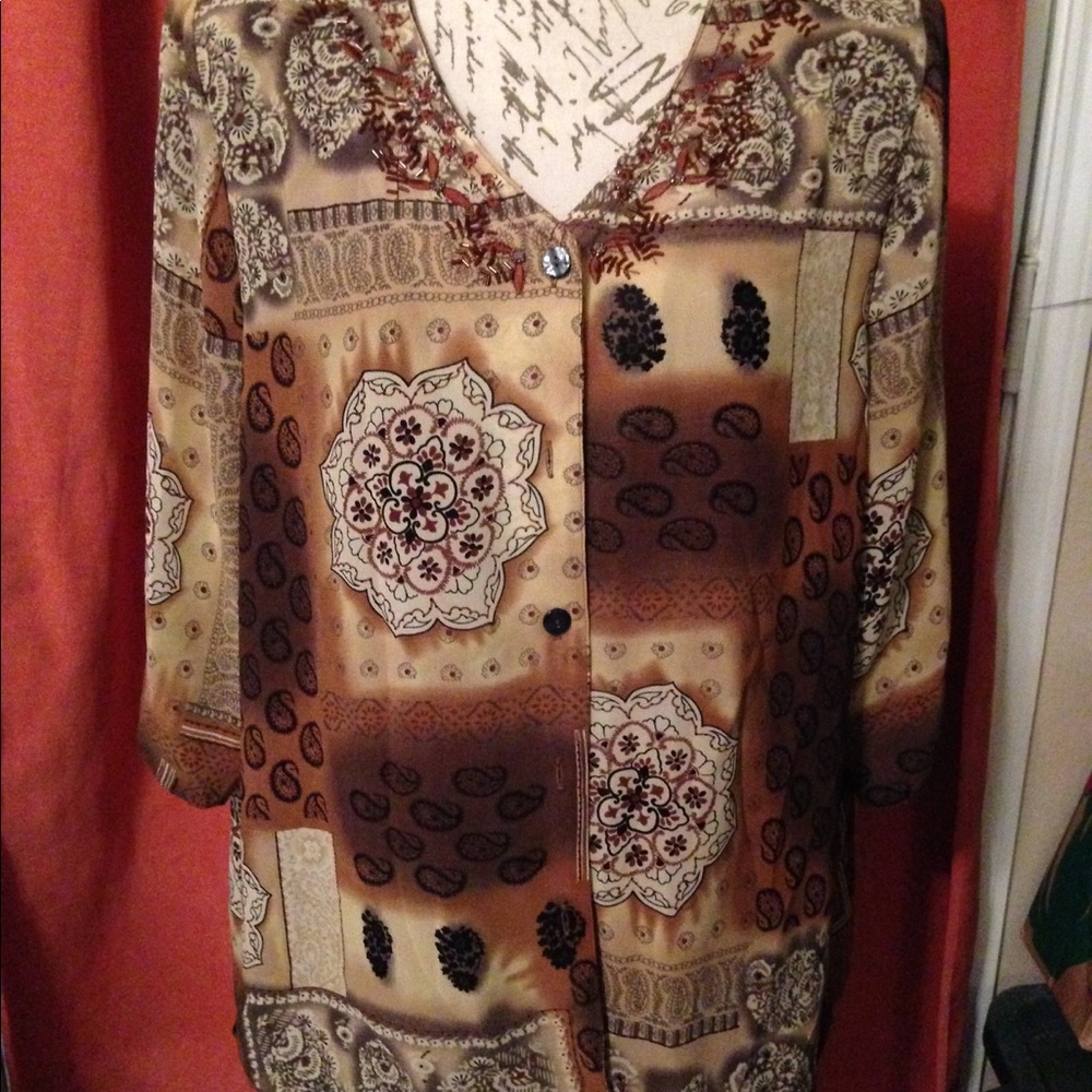 Allison Daley EUC V Neck Fully Lined Blouse