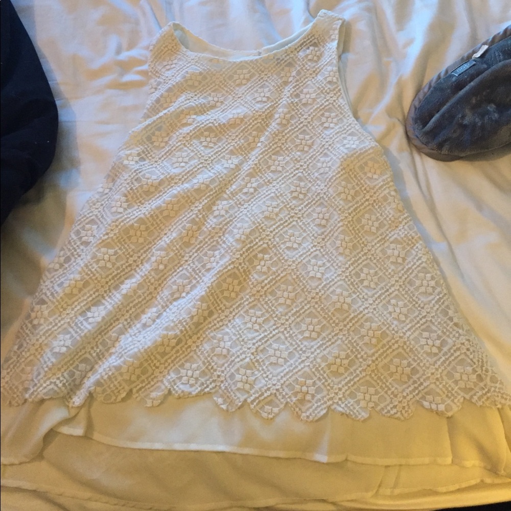 White Lacey tank top