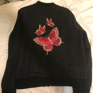 SOLD***Black Butterly-Embroidered Jacket