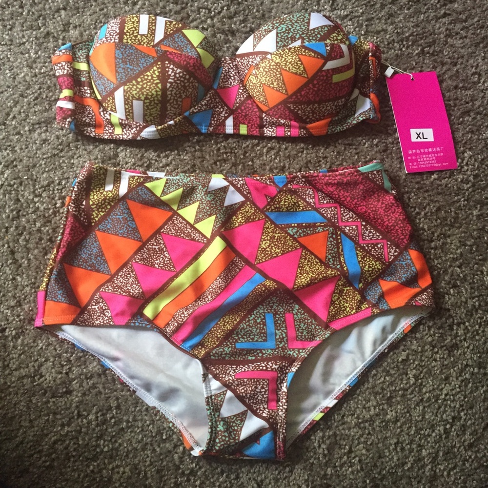 Multicolor High Waisted Bikini