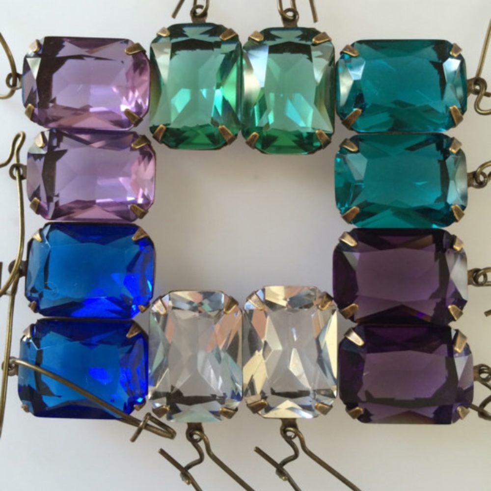 Glass Patina Kidney Earrings