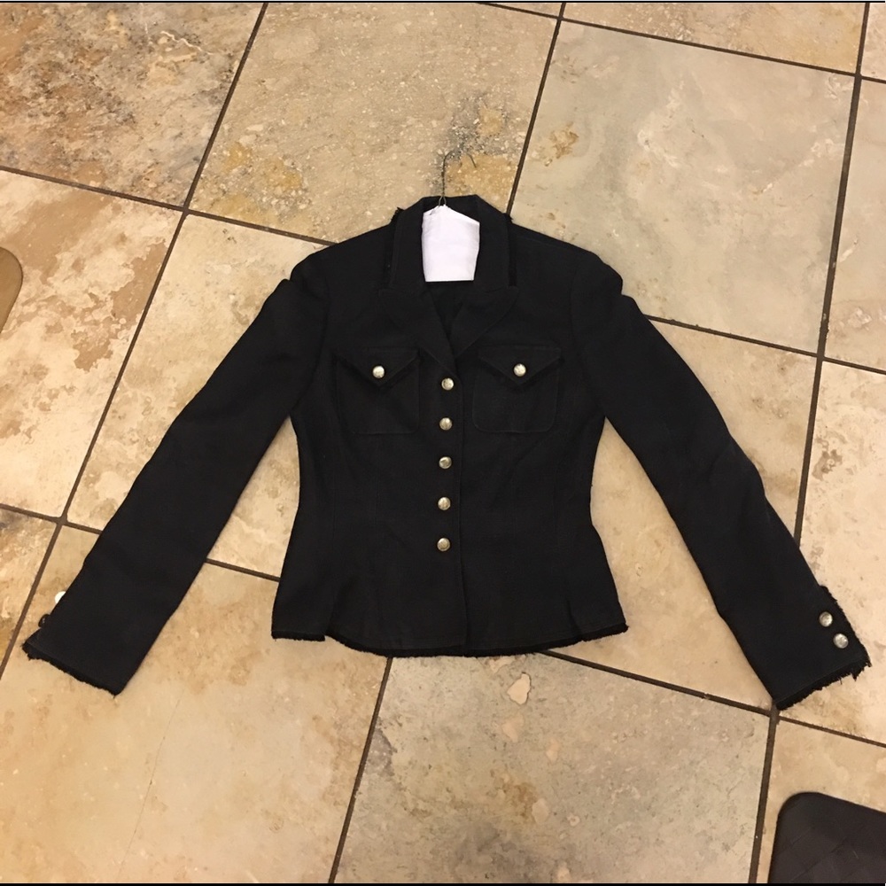 Button up black blazer.