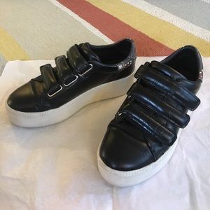 Ash black platform sneakers with snake embossing