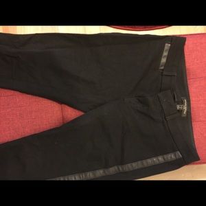 Black Sloan pants with leather trim