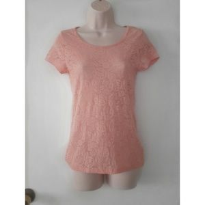 Light Pink Floral Lace Top