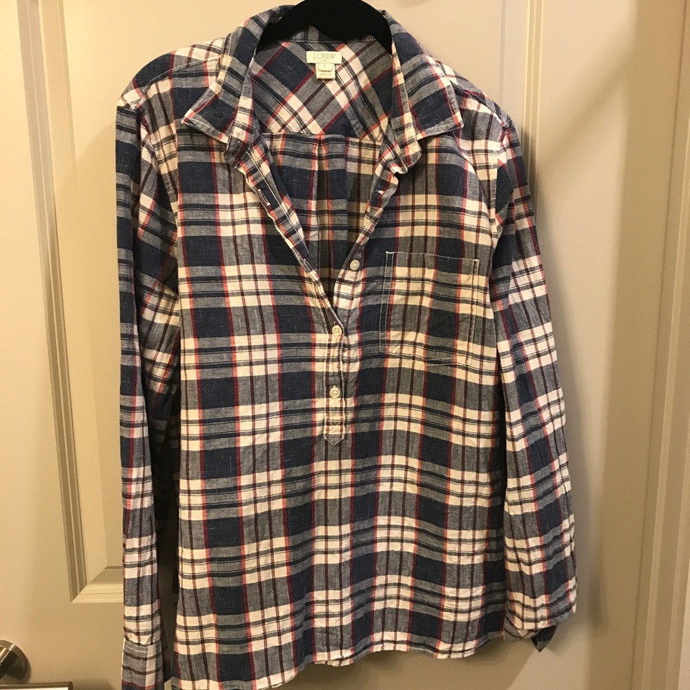 J. Crew Linen Popover Shirt