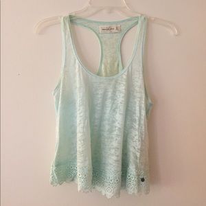 Abercrombie & Fitch turquoise razorback tank top
