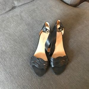 Nine west black small wedge sandals
