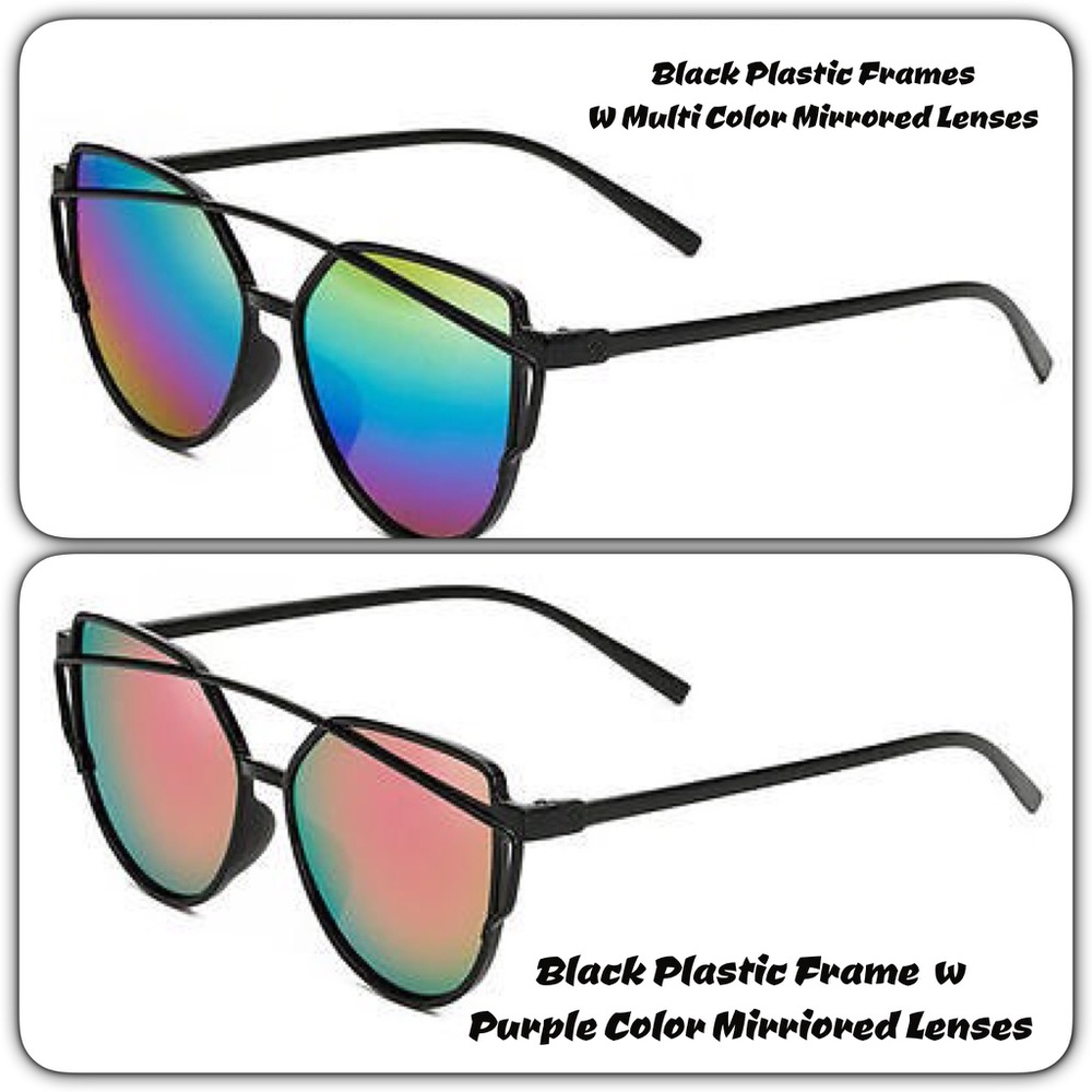 ⬇️Nwt/Oversz Blk Plastic Frame w Mirrior Lenses