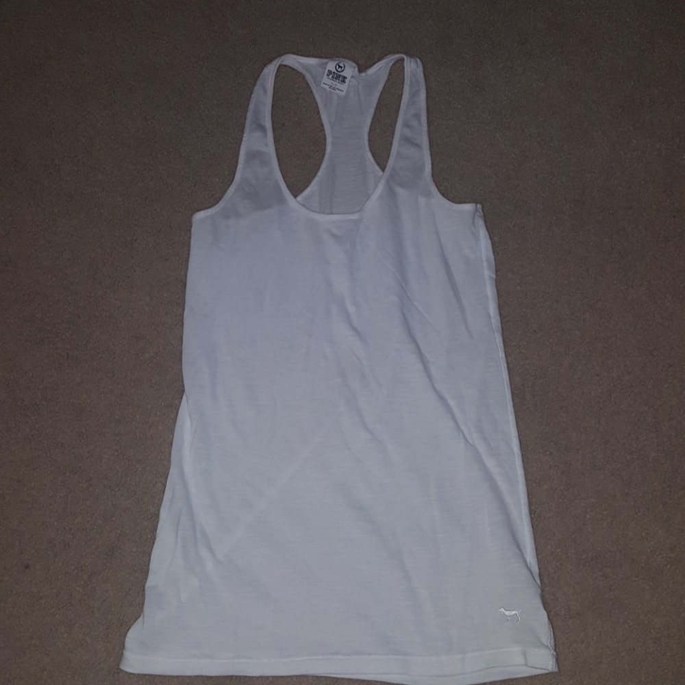 PINK VS White xlong tank top racerback