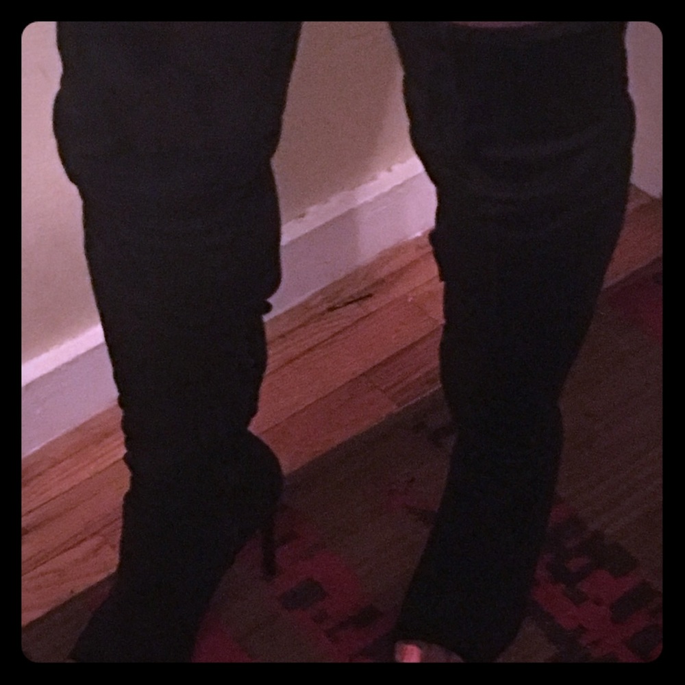 Open Toe Thigh High Boots