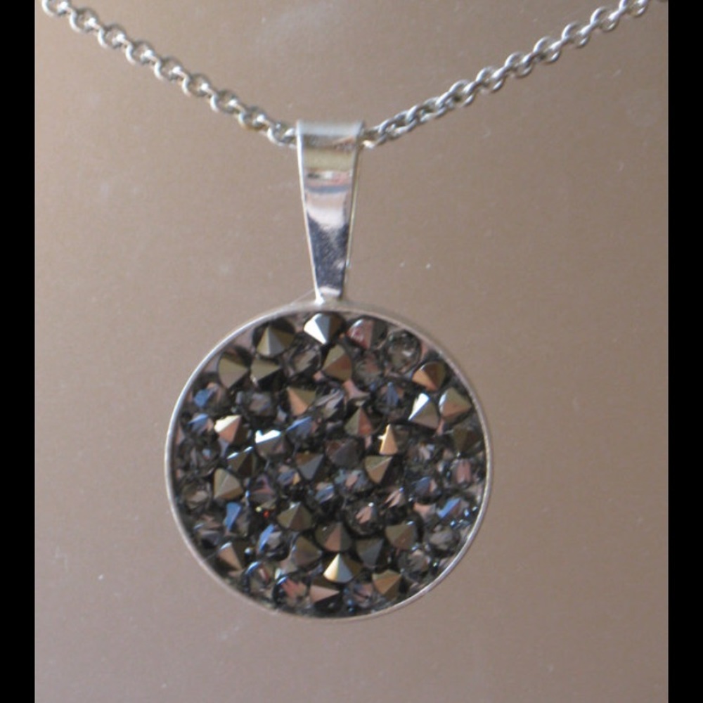 Swarovski Gunmetal Sterling Silver Necklace