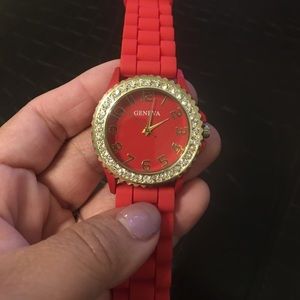 Geneva Platinum Crystal Accented Watch