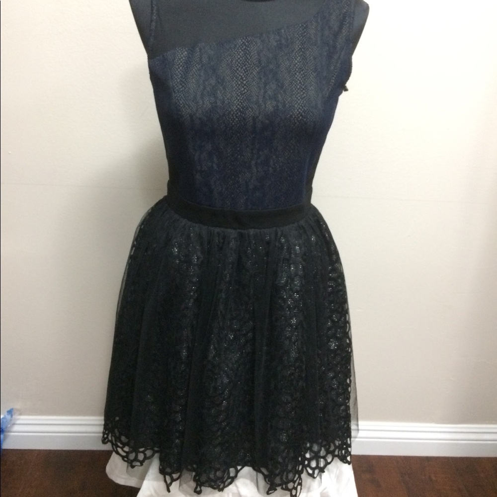 Greylin black and navy blue sleeveless dress NWOT
