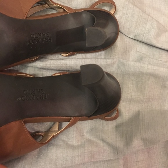 Brown leather Franco Sarto sling backs - Picture 4 of 8