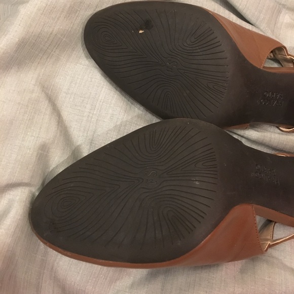 Brown leather Franco Sarto sling backs - Picture 5 of 8