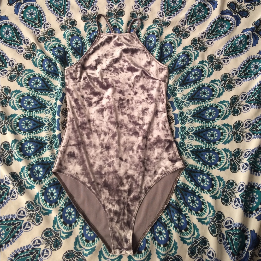 Crushed velvet bodysuit