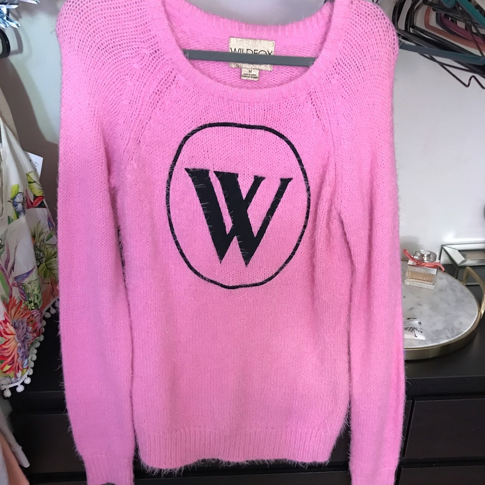 NWOT Wildfox fuzzy pink sweater