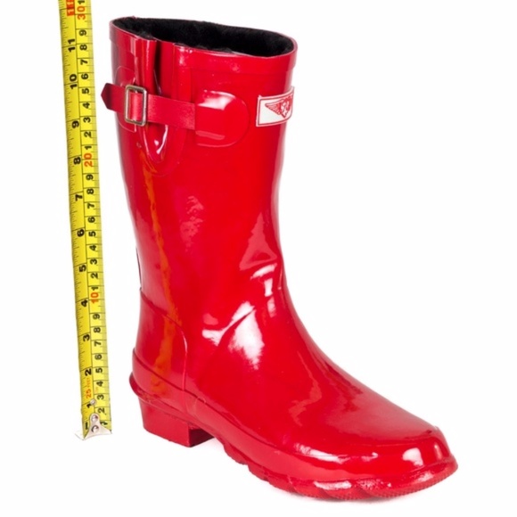 Women's Faux Fur Lined Rubber Rain Boots RB-1502 - Picture 2 of 2