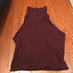 American Apparel Turtleneck Crop top Maroon