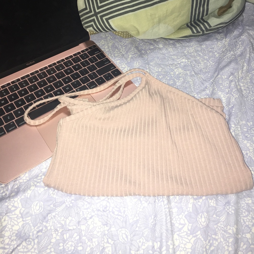 pastel (light) pink halter crop top