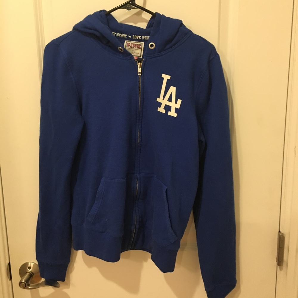 PINk LA dodgers zip hoodie