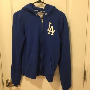 PINk LA dodgers zip hoodie
