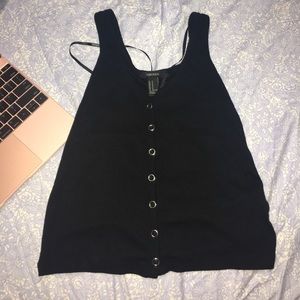 Button down black top