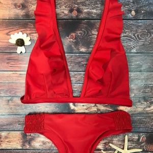 Zaful cherry red bikini top