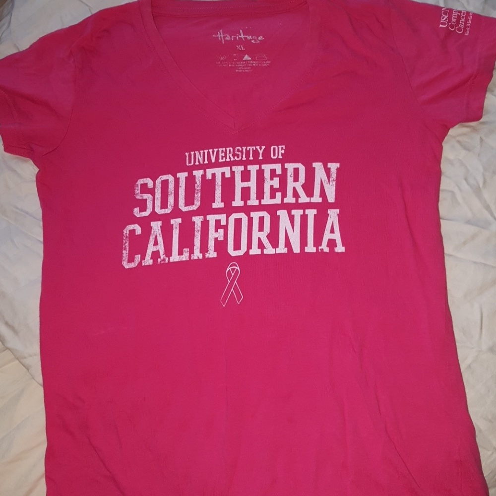 USC fight on tshirt pink XL