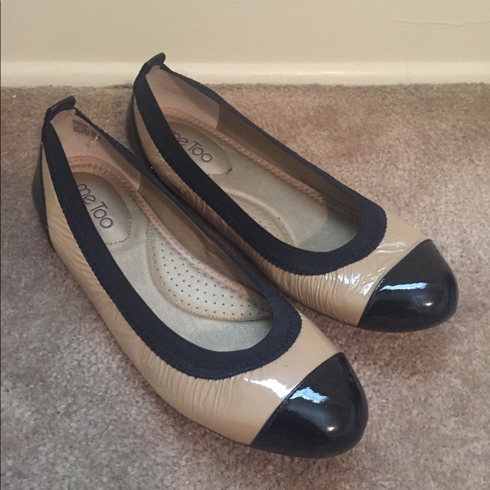 Beige & Black Flats - Me Too