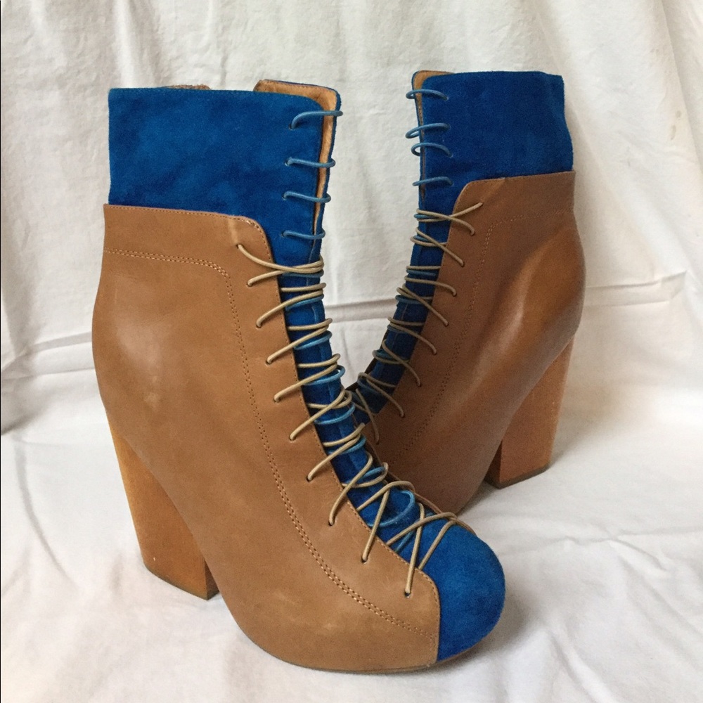 Jeffrey Campbell "Ronson" Brown and Blue Boots