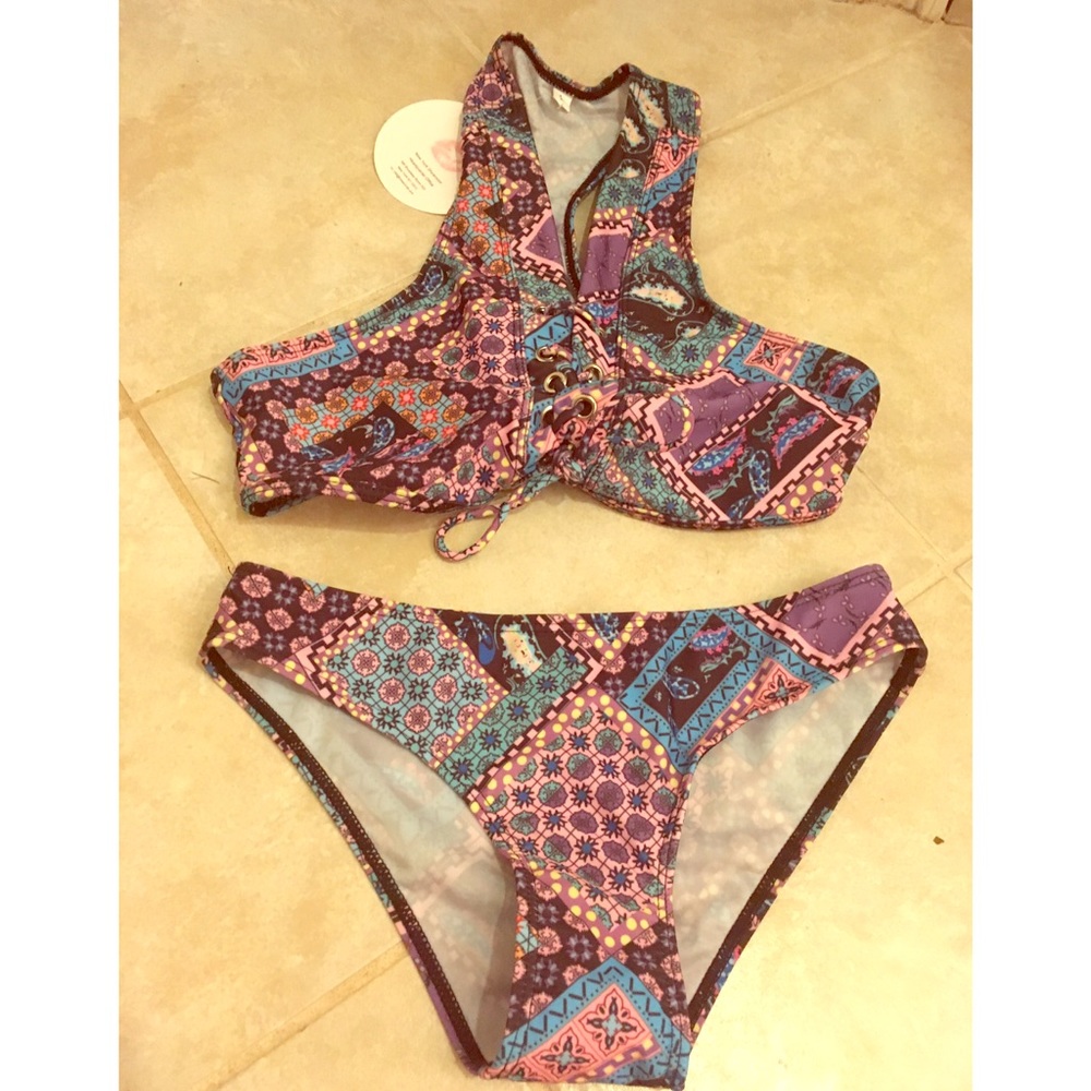 Water lily patterned bikini