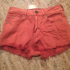 Colored denim shorts